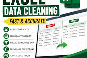 do excel data cleaning, formatting and remove duplicates