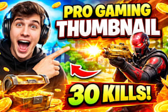 design professional gaming youtube thumbnail