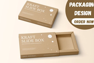design custom product packaging and retail label design with print ready file