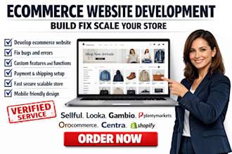 develop website in sellful looka gambio plentymarkets orocommerce centra shopify
