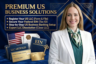 register US llc, get ein, setup business bank, or dissolve llc