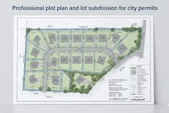 prepare a professional plot plan and lot subdivision for city permits