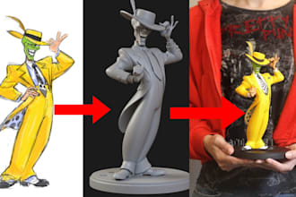 convert 2d to 3d model sculpt 3d figurine image to stl for 3d printing