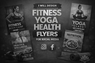 design fitness yoga and health flyers for social media