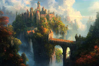 do fantasy background and landscape