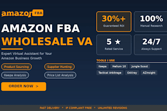 be your amazon fba wholesale virtual assistant for product sourcing