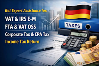 file germany vat irs em, fta, vat oss, corporate tax, cpa tax, income tax return