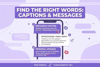 write attractive messages, captions, and replies for you