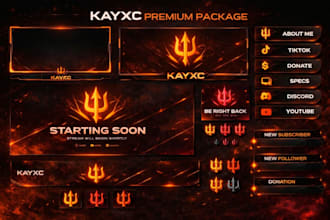 design a professional twitch overlay and stream package
