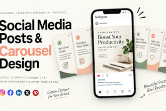 design eye catching social media posts and instagram carousel content