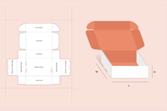 create dieline or die cut line for box packaging design