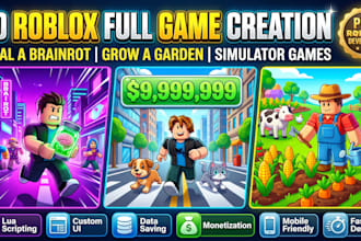do roblox full game creation, steal a brainrot, grow a garden or simulator game