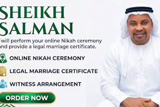 perform your online nikah ceremony and provide a digital marriage certificate