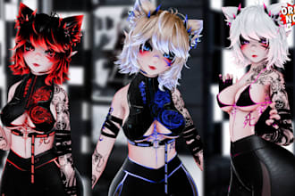 do vrchat avatar commission, anime vrc avatar, furry nsfw 3d model, vr character