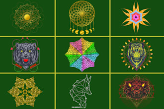 create sacred geometry spiritual mandala logo design