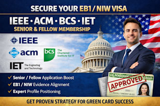 do ieee acm bcs iet senior or fellow membership for eb1 niw visa