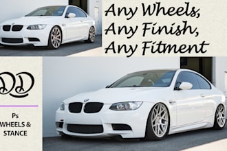 change the wheels and stance of your car, using photoshop