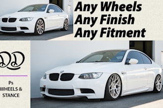 change the wheels and stance of your car, using photoshop