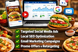 run approved social media ads posts seo email marketing for local restaurants
