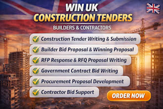 write UK tender construction bid proposal, government contract rfq rfp response