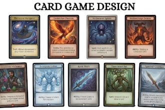 design custom card game board game card illustration card game template tcg card