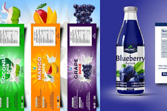 design juice label beverage label bottle label supplement label skincare label