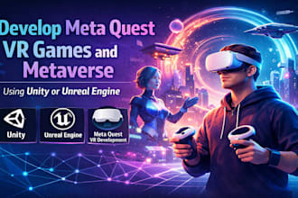 develop meta quest vr games and metaverse using unity or unreal engine