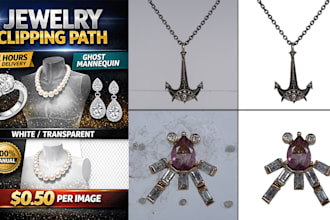 do jewelry clipping path and ghost mannequin within 24 hours