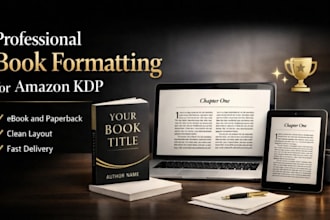 format your book for amazon KDP ebook and paperback