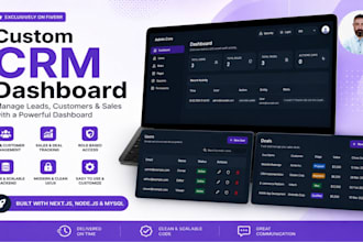 build a custom CRM dashboard to manage leads, customers and sales