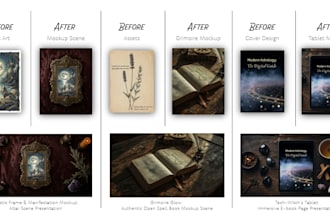 create aesthetic witchy and spiritual product mockups