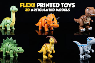 3d articulated flexi toy, ball joint doll, bjd model print and paint 3d printing