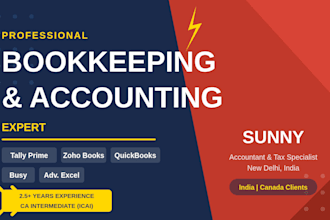 do bookkeeping and accounting using tally, quickbooks, zoho and busy software