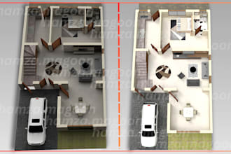 create  3d floor plan with texture