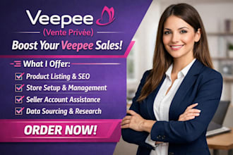 do veepee product listing seo store setup seller account virtual assistant prive