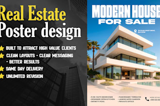 design a modern minimalistic real estate poster