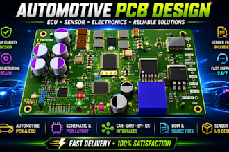 design automotive control layout pcb, ecu, can bus, sensor circuit gerber files
