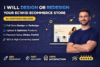 build and design, redesign ecwid website 7 figures shopify dropshipping store