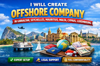 create offshore company in gibraltar, seychelles, mauritius, malta, cyprus, lux