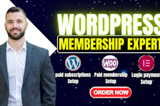 build wordpress membership website with paid subscriptions and paid membership