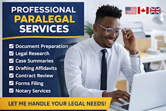 provide paralegal services, legal research, drafting contracts