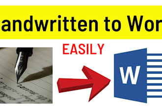 do manual typing from images or handwritten notes to ms word