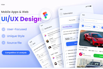 design modern, clean UI UX for mobile apps and websites