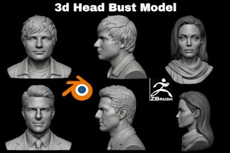 sculpt custom 3d head model 3d face 3d bust model action figure stl 3d printing