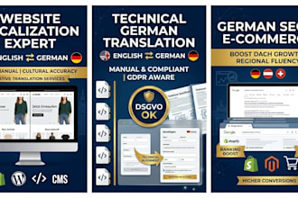 english to german and vice versa website localization