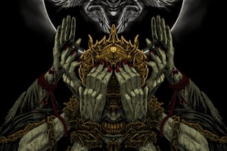 create a dark themed illustration