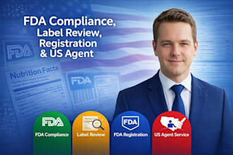 fda compliance, label review, registration and US agent