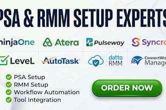 setup ninjaone atera pulseway syncro level autotask datto rmm connectwise manage