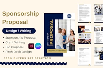 write, design sponsorship proposal, bid letter, investor fundraising pitch deck