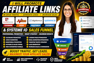 promote affiliate links clickbank jvzoo digistore24, and systeme io sales funnel